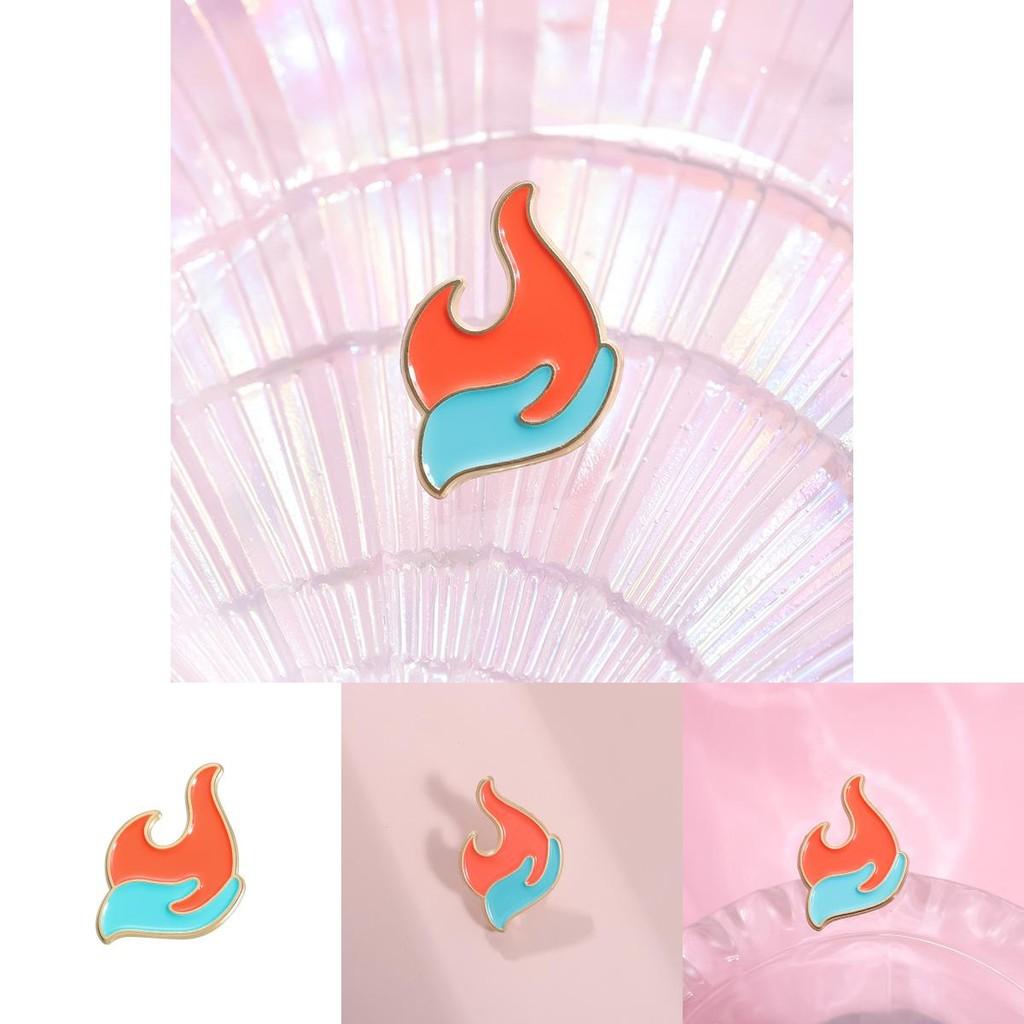 Unique Colorful Flame Brooch Enamel Coated Metal Pin Ideal Decorative Accessory For Clothing And Backpacks