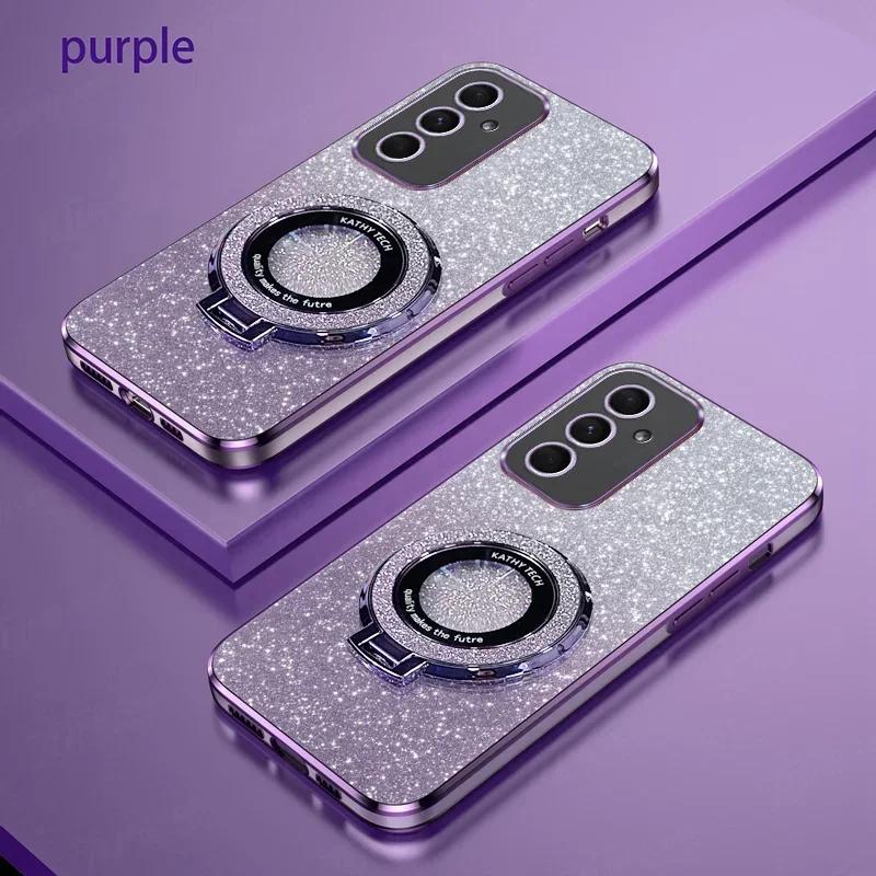 

Чохол для телефону з магнітним тримачем з блискучим покриттям для Samsung Galaxy A16 A26 A36 A56 A06 A15 A25 A35 A55 A14 A24 A34 A54 4G 5G A35 5G фіолетовий