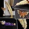Vintage Metal Butterfly Feather Bookmark With Realistic 3d Pendant
