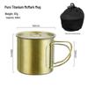 Pure Titanium Travel Mug with Lid and Folding Handle - Perfect for Coffee, Tea, or Water on Camping Trips