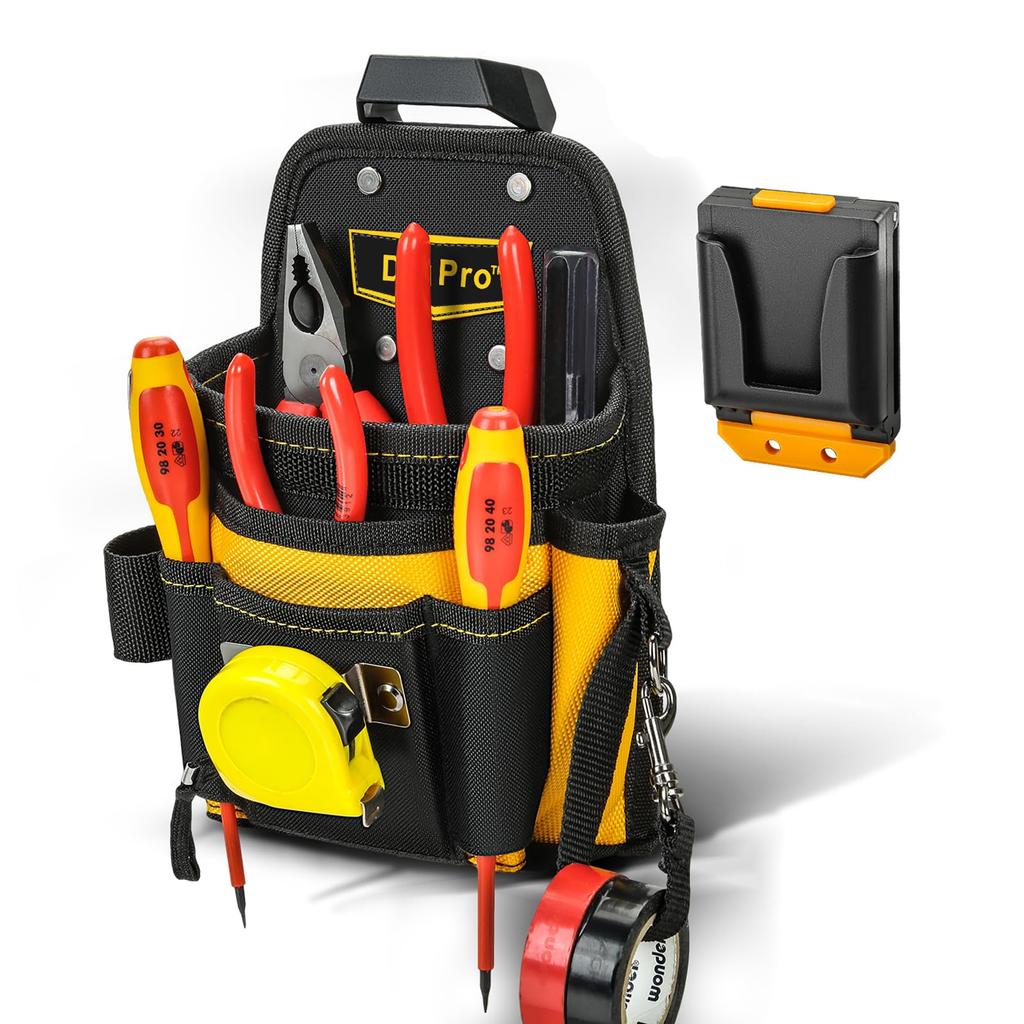 DIYPro Ledvinka Organizér na nářadí s 21 přihrádkami Elektrikářská brašna Heavy Duty pro tesaře a domácí kutily Klip, -