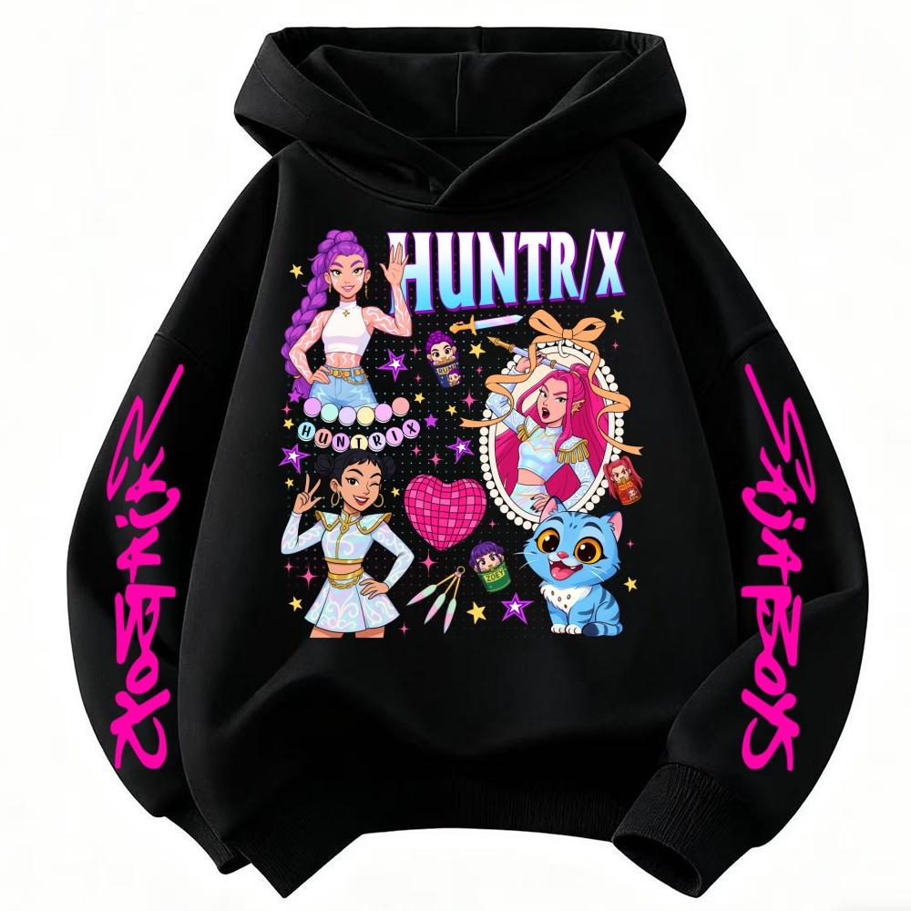 Autumn Anime K Pop Demon Hunters Children's Hoodie Harajuku Hip Hop Pullover Top Sweatshirt Sportswear Fashion Y2k Clothing