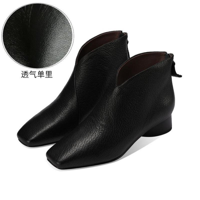 Fashion Versatile Martin Boots for Women's Autumn and Winter New Non-slip Thick Heel Soft Sole Comfortable Short Boots for Women