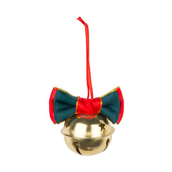 1/4Pcs Christmas Bell Decorations Red Velvet Bowknot Decor Bell with Star Hollow Design Festive Atmosphere Outdoor Decoration
