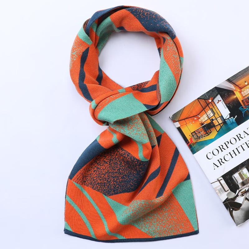 Hengyuanxiang Unisex 2024 Wool Blend Color-Block Scarf