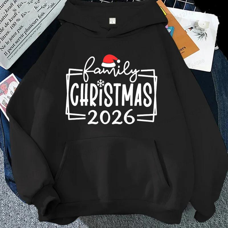 Felpe con cappuccio Stampa Crew di Famiglia per Natale 2026 Felpe Creare Ricordi Insieme Felpe Divertenti Coordinati per le Feste Regalo di Famiglia di Natale