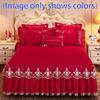 3PCS/Set Home Bedroom Textile Princess Lace Quilted Bed Cover Bedspread Polyester Cotton Luxury Bed Cover Jupes