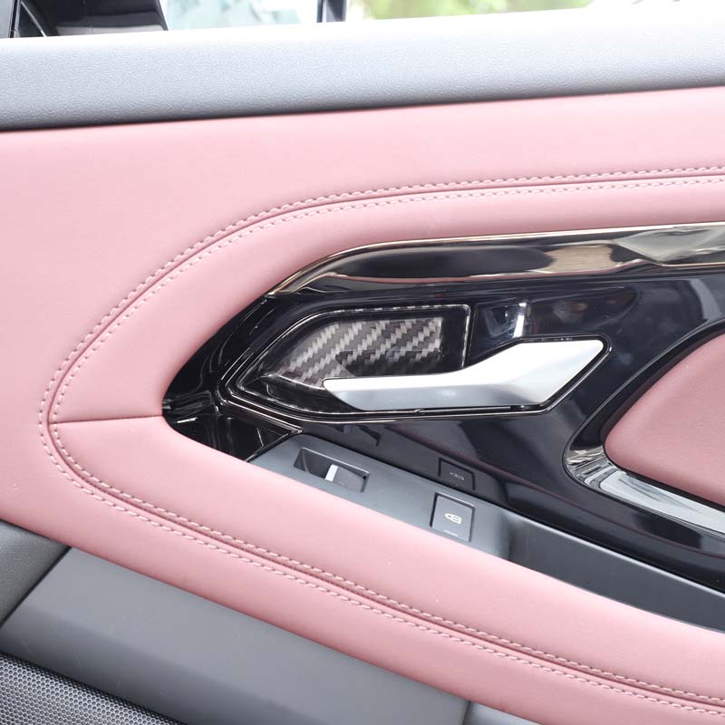For Range Rover Evoque 2020-2026 ABS Carbon Fiber Car Door Inner Handle Bowl Decorative Stickers Car Interior Accessories