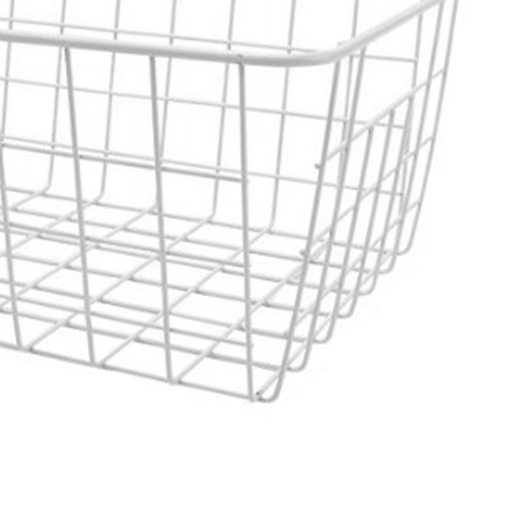 Freezer Basket Rust Proof Large Capacity Iron Storage Bin for Refrigerator Fruits Snacks Drinks