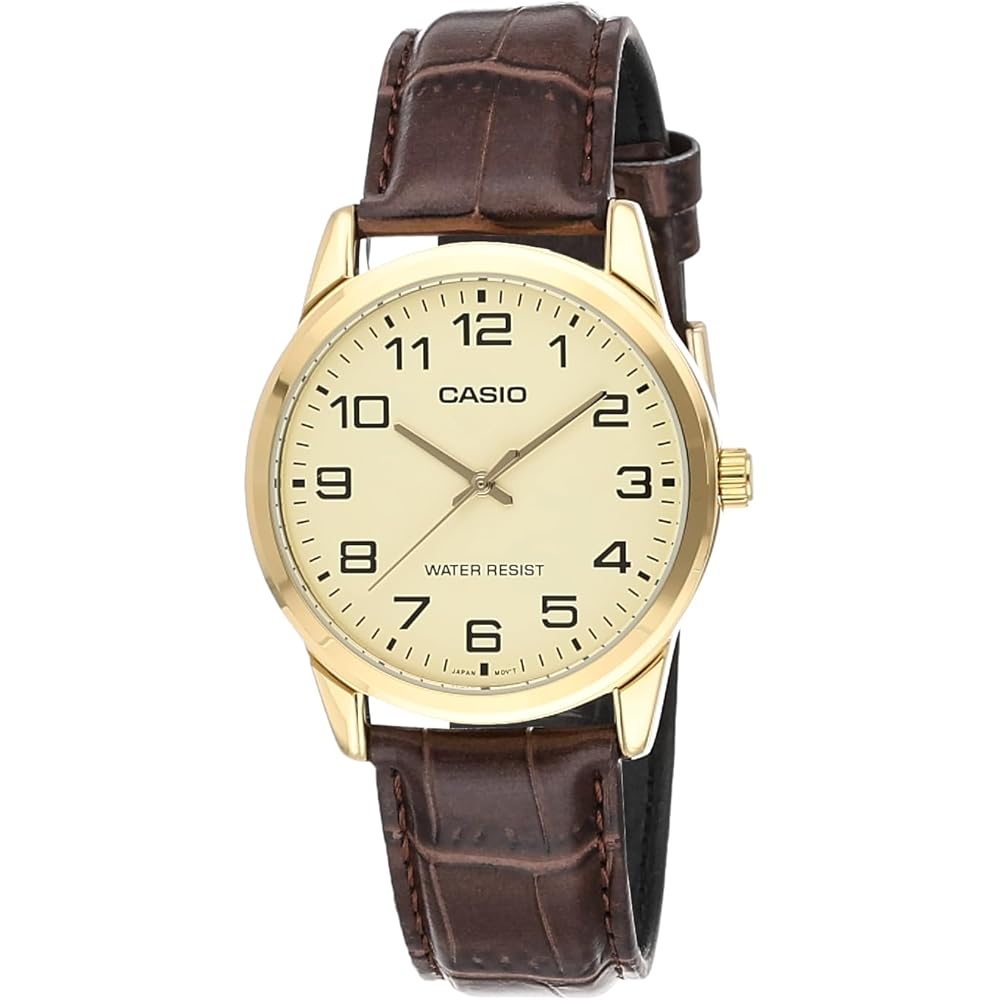 Casio MTP-V001GL-9BUDF Men s Analog Wristwatch with Gold-tone Case and Black Dial
