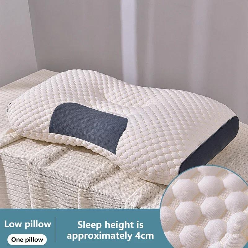 

Neck Protection Pillow SPA Massage Non Collapsible Knitted Cotton Pillow Core Adult Pair Hotel Accommodation Household Home 900g Middle pillow