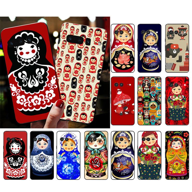 Phone Case For Google Pixel 10 9 Pro XL 9A 8 7 6 Pro Pixel 8A 7A 6A Pixel 8 7 6 5 Cute Russian Dolls Pattern Matryoshka