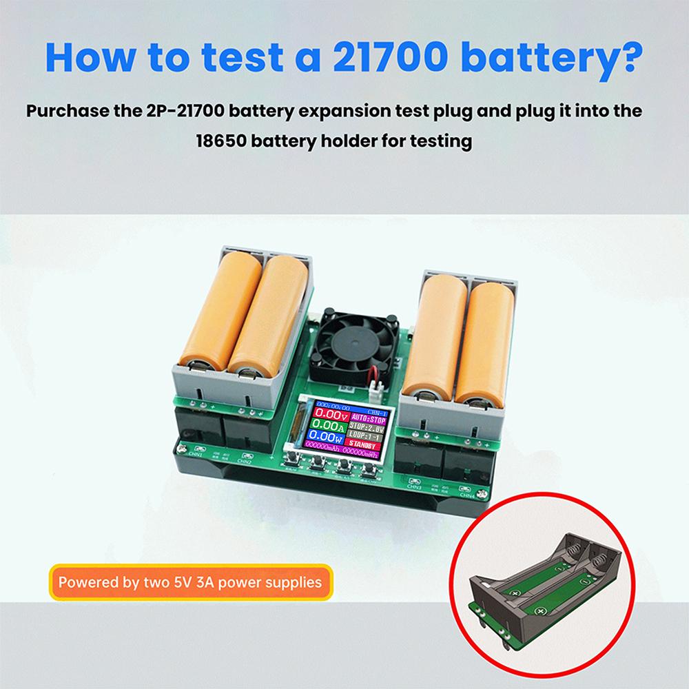 4CH LCD Display Battery Capacity Tester MAh MWh Lithium Battery Digital Battery Power Detector 18650 Battery Tester Type-C
