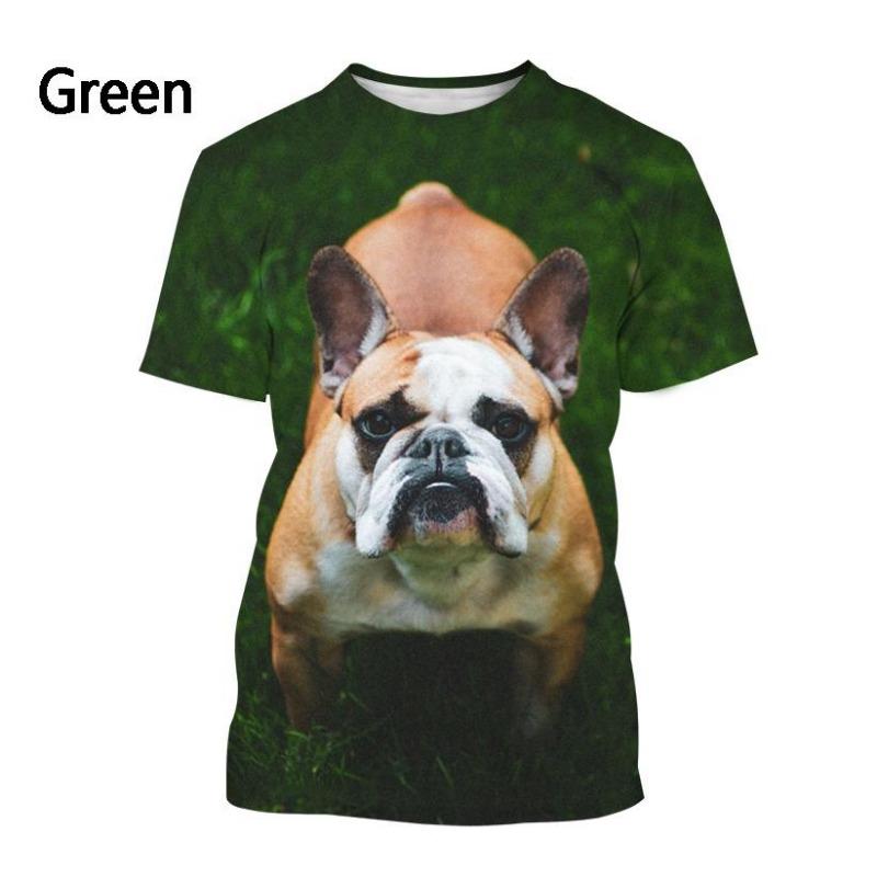 

Новые модные футболки с принтом французского бульдога 3D для мужчин и женщин, повседневные футболки с короткими рукавами и круглым воротником для собак, топы S