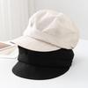 Casquette Béret Simple à Bord Doux pour Femme Printemps Été Chapeau Plissé Casquette Gavroche Visère Pare-Soleil Fine pour Voyage en Plein Air