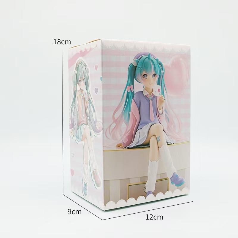 NEW 14CM  Hatsune Miku Desktop Cute Action Figure Neko T-Shirt Ver. Anime Figurine Kawaii Girl Model Toy Gift
