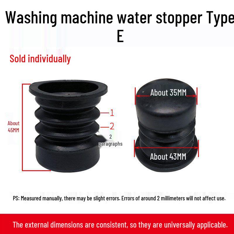 Rubber Drain Plug & Sleeve with Spring for Semi-Automatic Twin Tub Washing Machine