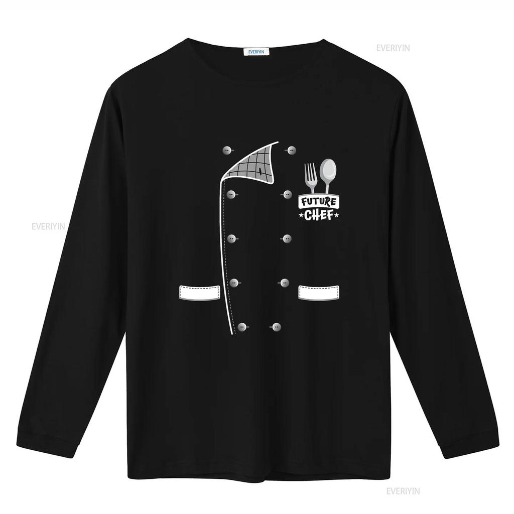 Future Chef Costume Coat Uniform Cook Jacket Kids Boys Girls T Shirt vintage Washed Top For Everyday Wear Slightly Stretched