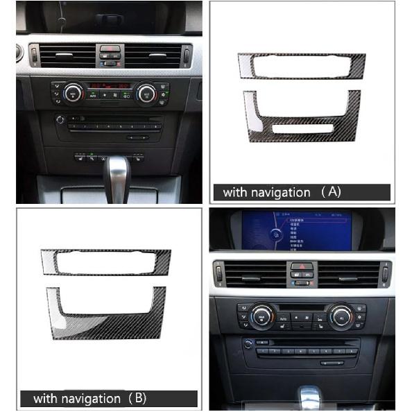 Thor-Ind Kohlefaser AC Klimaanlage CD-Steuerkonsolen-Blendenrahmen für BMW Alte 3er Serie E90 E92 E93 2005-2012 Auto-Innenraum