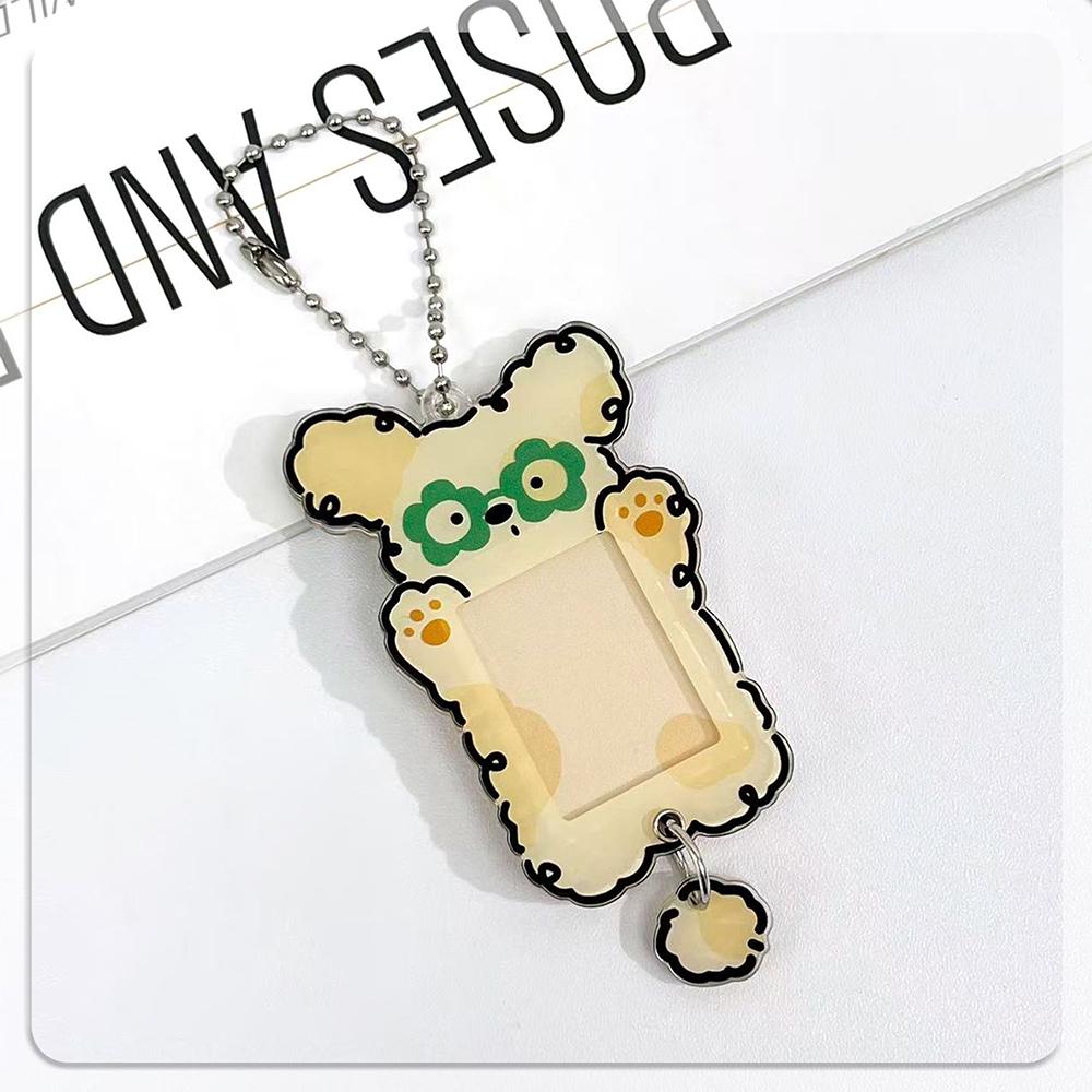 

Cartoon Dog Design Acrylic Photocard Holder 1-Inch Photo Storage Pendant Card Clip Puppy Pendant Gift Magnet Photo Frame