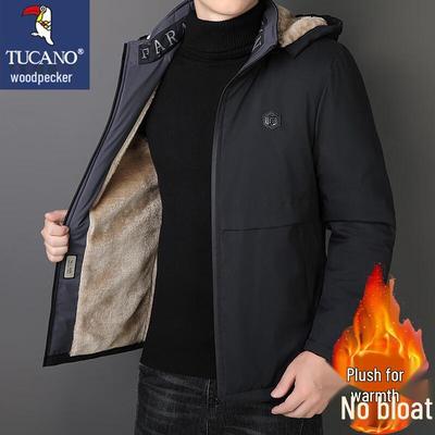 Men's Lamb Velvet Lined Hooded Outdoor Warm Jacket