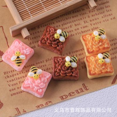 Adorable Bee Bread DIY Simulation Food Toy Resin Jewelry Accessories
