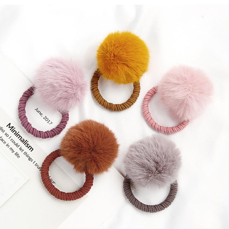 21 Colors Cute Soft Hairballs Hair Ties Hairy Balls Rubber Bands Elastic Hair Rings Fashion Hair Accessories for Girls Children