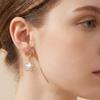 Ins Cold Wind Design Sense Geometric Double Circle Star Earrings Douyin Same French Temperament Pearl Earrings