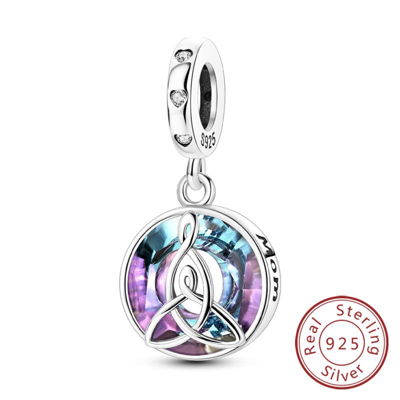 Original Copper Charm Bead Mother'S Day Love Heart Family Charm Bead Pendant Fits Bracelet Womens Jewelry Gifts