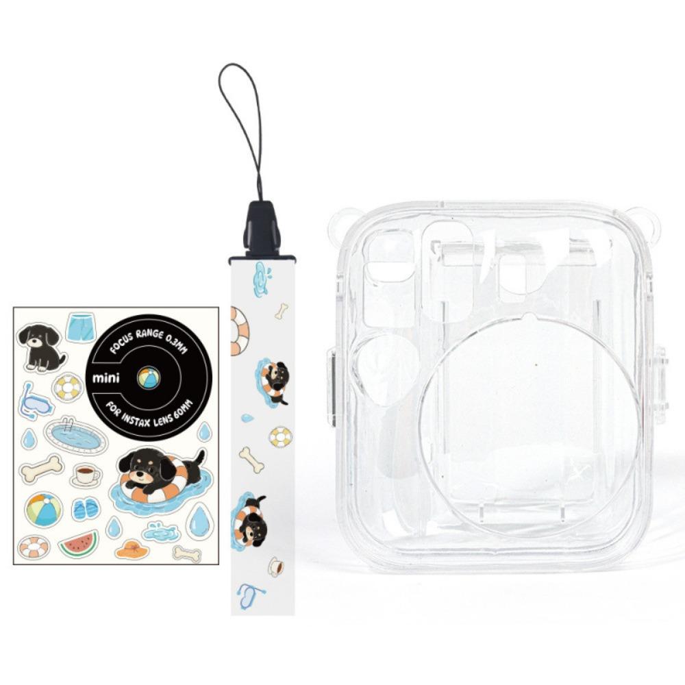 3 In 1 Instant Camera Case With Cartoon Sticker Anti Scratch Protective Cover Adjustable Strap For Fujifilm Instax Mini 13