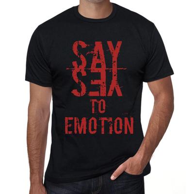 Men’s Vintage Tee Shirt Graphic T Shirt Say Yes To Emotion Deep Black