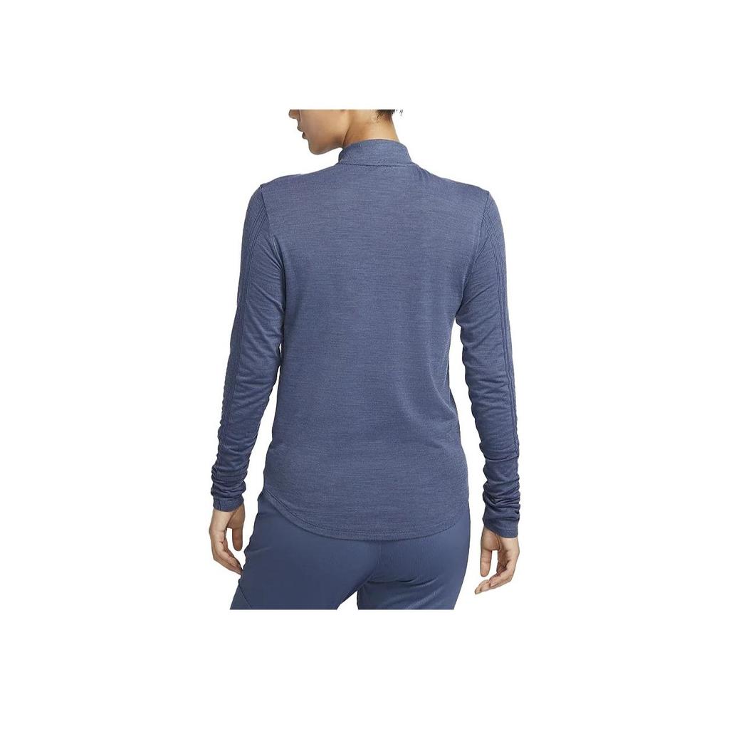 Nike Dri-Fit Swift Solid Stand Collar Half-Zip Quick-Dry Long Sleeve T-Shirt Women Tops Phenomenal-Blue FB4439-491