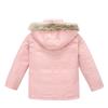 Middle and Big Children's Cotton Jacket Solid Color Thickened Warm Rushing Jacket Boys and Girls Hair Collar Removable Hooded Jacket