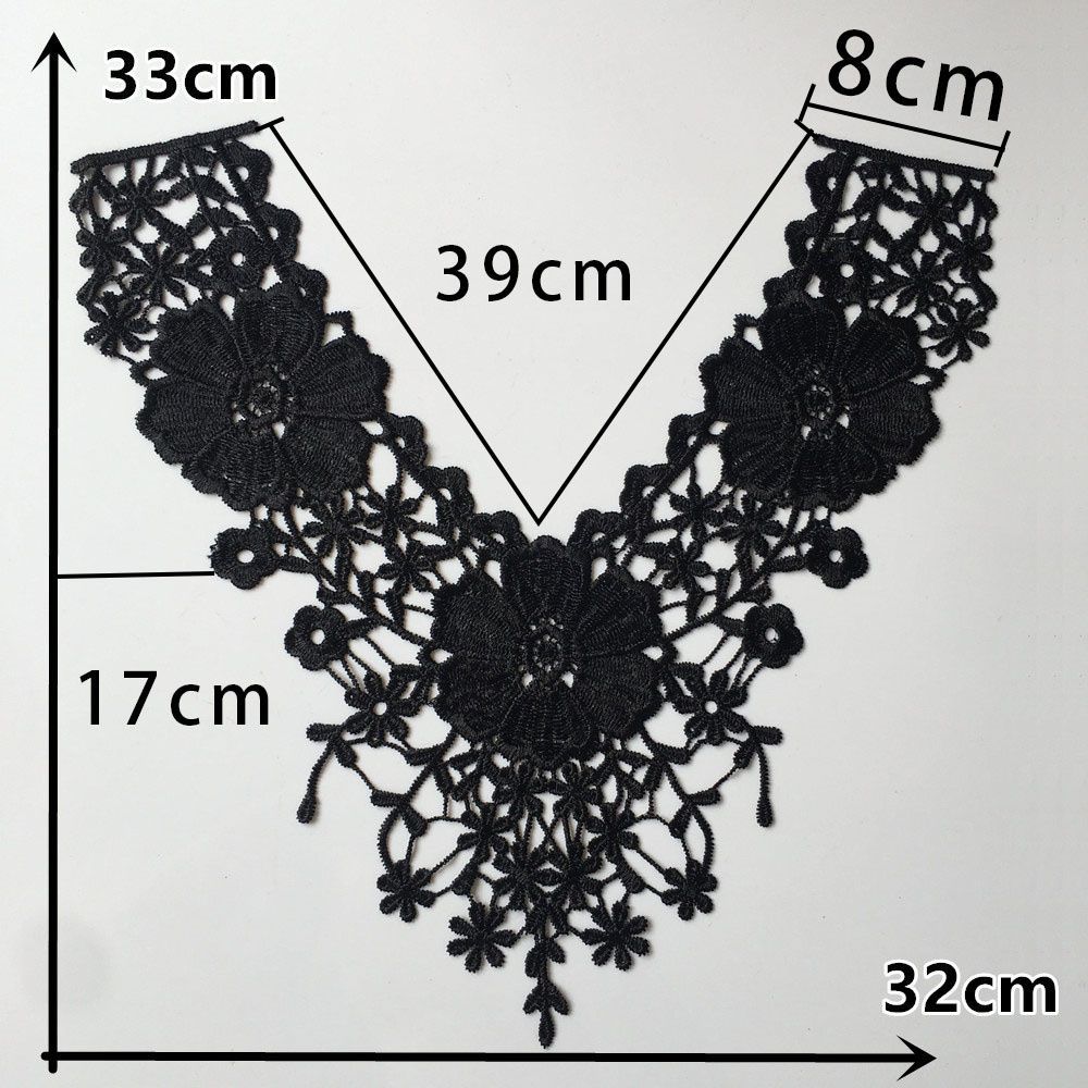 Black And White I Polyester Thorn Hollow Embroidered Collar-Shaped Sewing Lace Diy Decorative Cheongsam Dress Clothing Accessories Accessories
