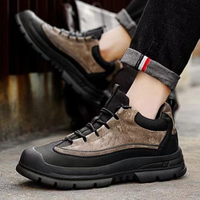 Men's Outdoor Snow Boots Winter Thermal Lined Waterproof Anti Slip Hiking Shoes with Laces Durable Work wear Boots for Men