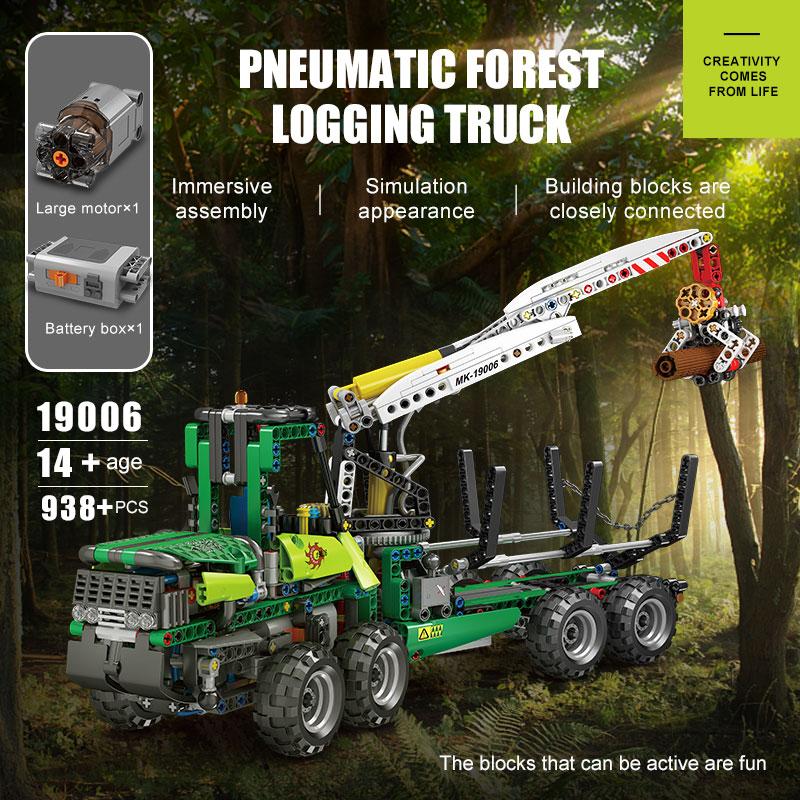 MOULD KING Technical Building Blocks The APP Pneumatic Forest Machine Truck MOC-32456 Model Toys for Kids Christmas Gifts