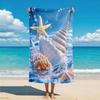 Zeeschelp Zeester Strandlaken Kust Marien Leven Stijl Sneldrogend Stranddeken Zacht Absorberend Handdoek voor Zomer Vakantiegebruik