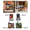 Lighted up Village House Xmas Ornament for Cabinet Livingroom Home