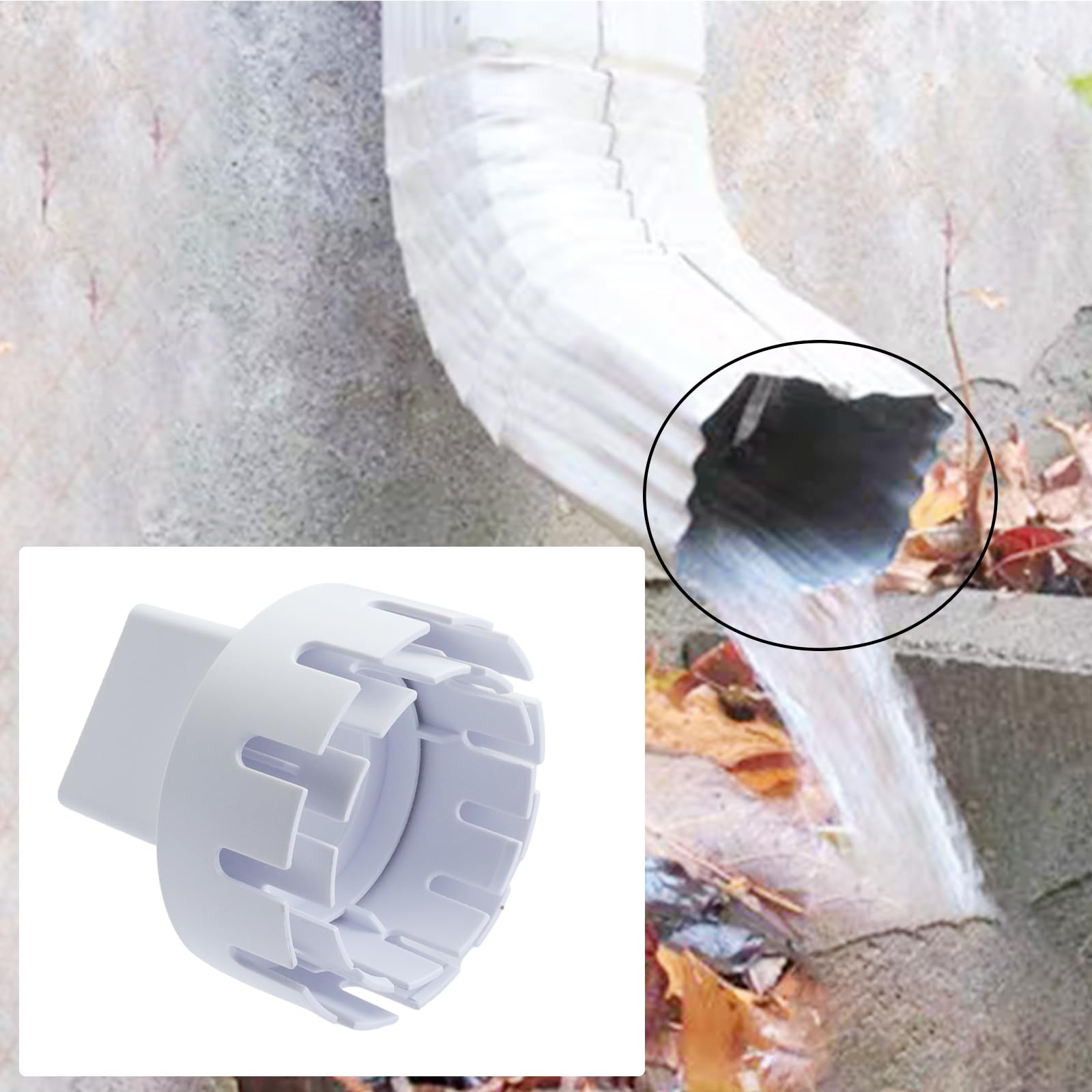 3x4 Inch Drain Pipe Draining Rain Gutter PVC Drain Connector Downspout Adapter A