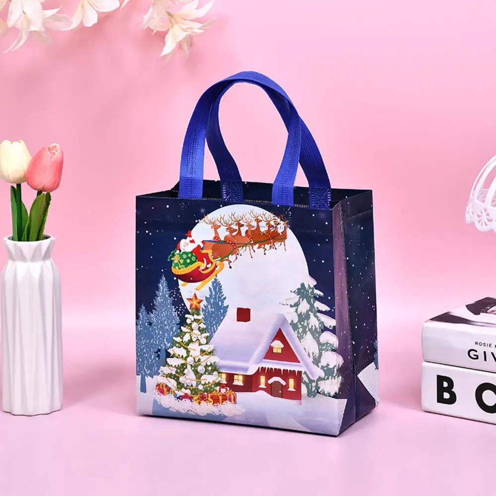Reusable Christmas Bag Non-woven Fabric Christmas Decoration Storage Bag Non-woven Shopping Bag For Holiday Gift-giving