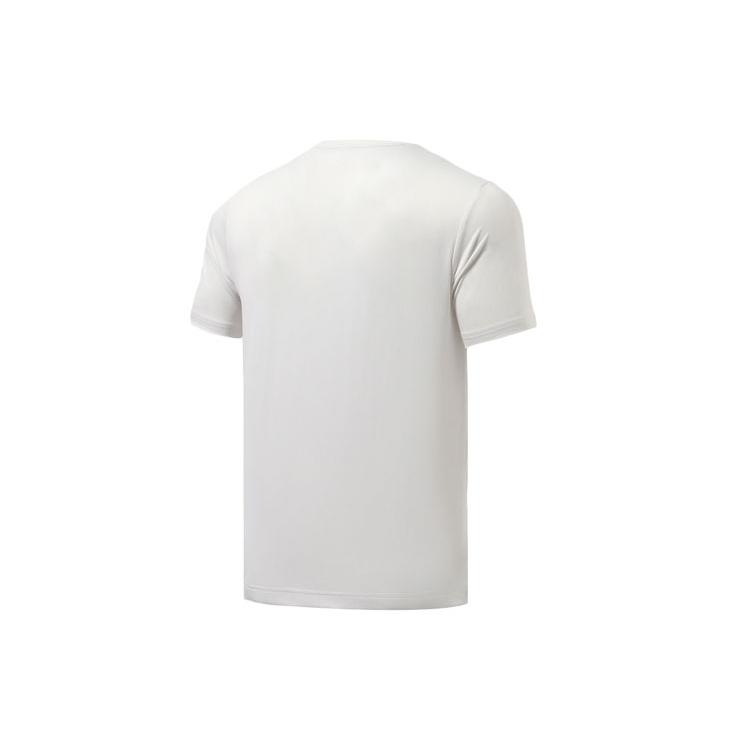 Li Ning T Shirts Men's White Crew Neck Moderate Straight Fit ATSR287-4