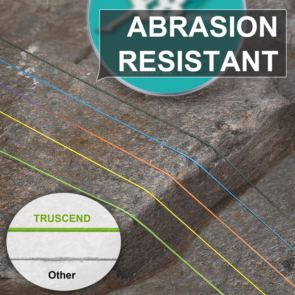 Plecionka wędkarska TRUSCEND X8, Ulepszona plecionka wędkarska typu spin, Gładka ultracienka plecionka wędkarska, Super mocna i odporna na ścieranie, Nie