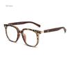 Trendy Anti Blue Light Wooden Grain Leg TR90 Glasses, Men Women Big Square Blue Ray Blocking for Computer Glass Frames gafas