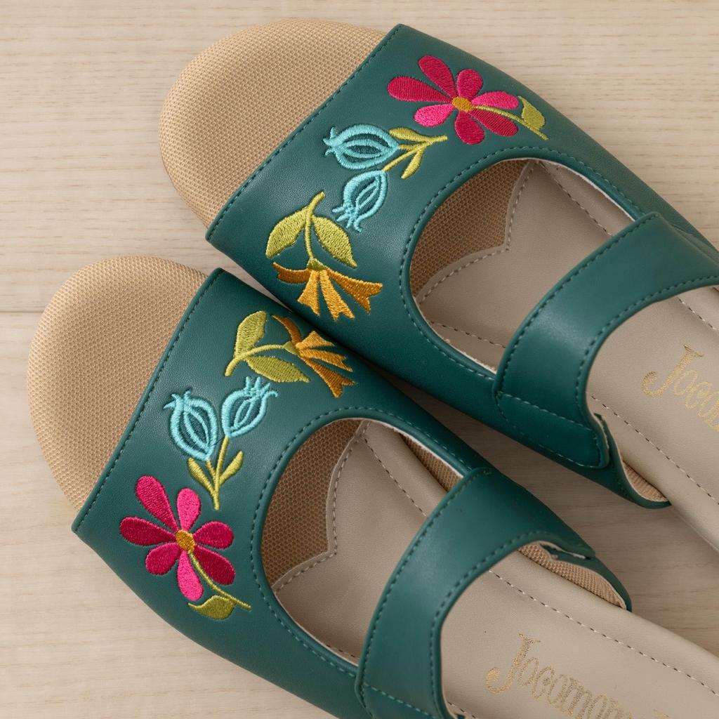 Hokomomola Senko Petalo Outdoor Size M 47163 Sandals, (approx. 22.5-23cm), Green,