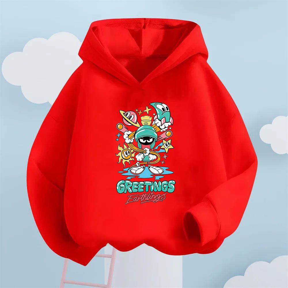 "GREETINGS" Graffiti Cartoon Printed Kids' Hoodie, Let Children Wear Personality-Filled Hip-Hop Playful Fashion Sense