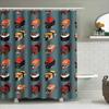 Sushi Dog Bath Curtain Japanese Kawaii Cute Pet Pug Shower Curtain Farmhouse Decor Bathroom Set Waterproof Home Decor