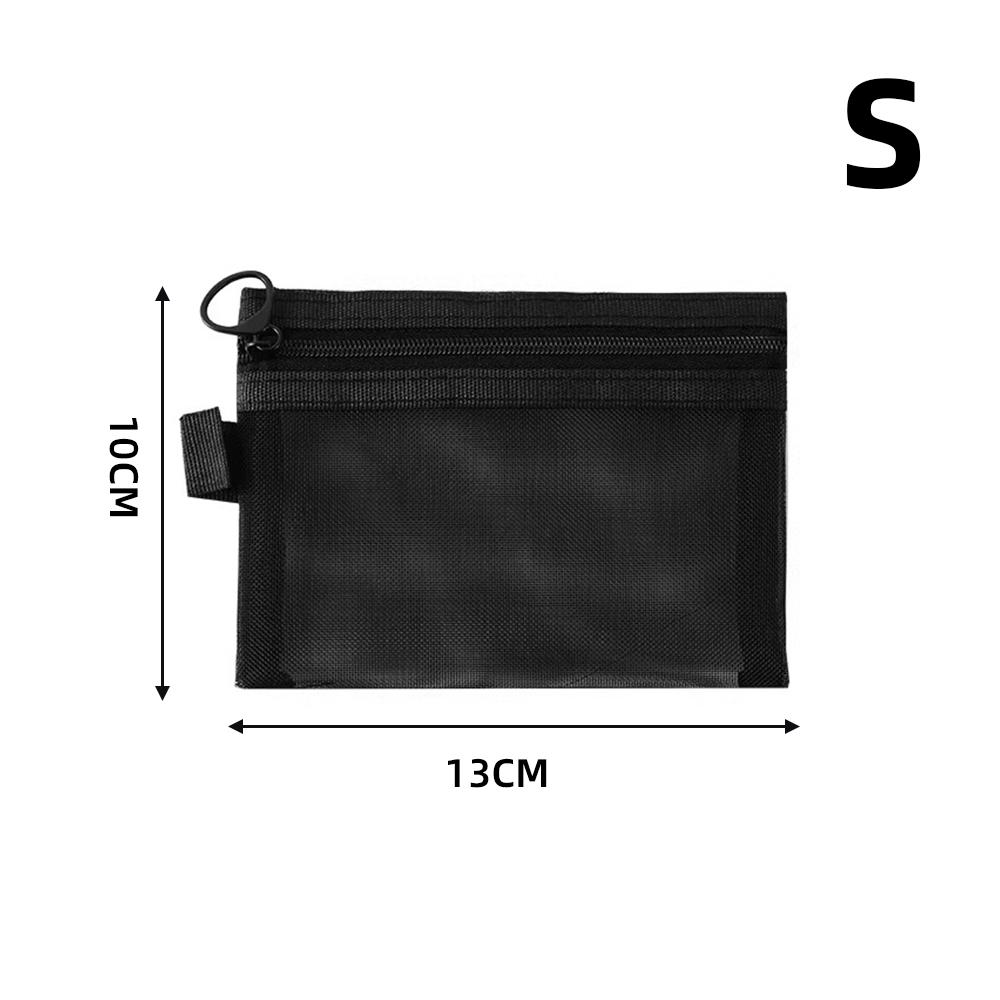 

3/1pcs Small Large Black Makeup Bag Black Clear Mesh Cosmetic Bags Portable Outdoor Travel Toiletry Organizer Zipper StoragePouc