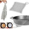 Scrubber Durable Chainmail Square Cleaning Cast Iron Cleaner Stainless Steel Kitchen Tool Pan Brush