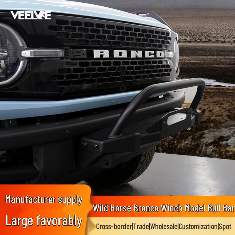 Ford Bronco Front Bumper Light Bar Spotlight Bull Bar Exterior Upgrade.