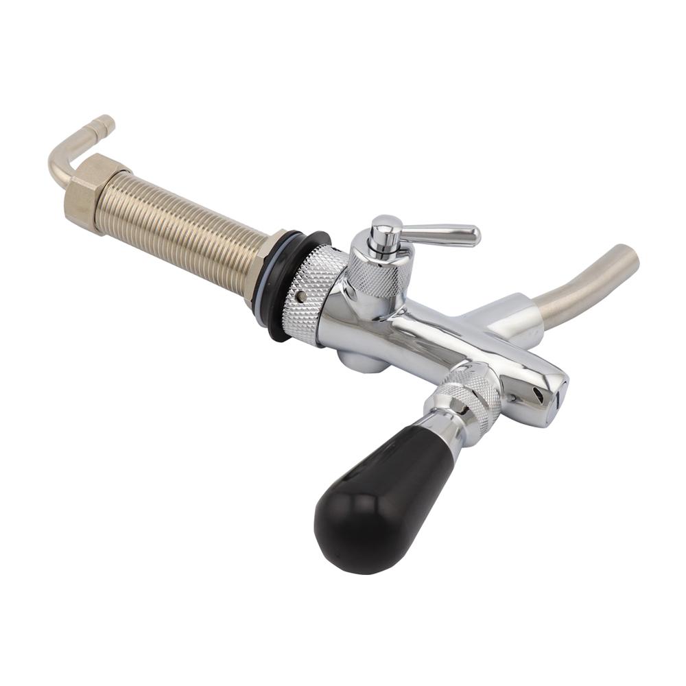 Rubinetto per Birra Regolabile con Stelo da 4 pollici Cromato Controllo del Flusso Rubinetto per Birra Homebrew Kegerator Rubinetto per Birra alla Spina